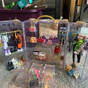 Gray and Gold Doll Accessories Set with Elegant Design